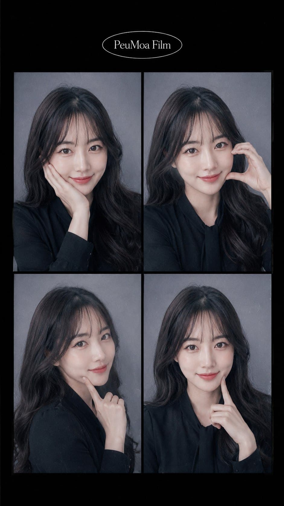몽환 필카 인생네컷 예시 - 블랙 프레임
