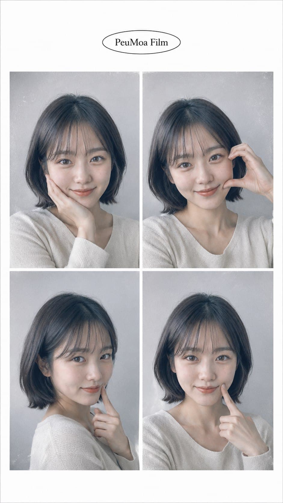 몽환 필카 인생네컷 예시 - 화이트 프레임